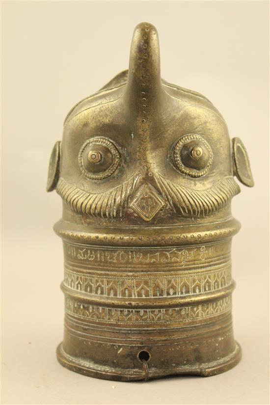 A Southern Indian bronze Palanquin finial, probably Kerala, 17th / 18th century, 20cm